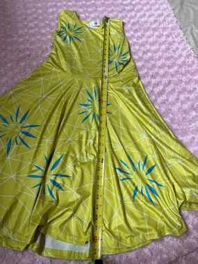 Joy from inside out Yellow & Teal Floral Fit-and-Flare Dress